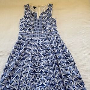 Blue and White Patterned Dress